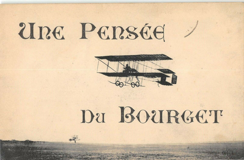 Carte postale ancienne Une Pensee Du Bourget (Avion