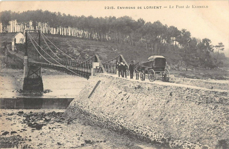 Carte postale ancienne Environs De Lorient Le Pont De Kermelo à Lorient