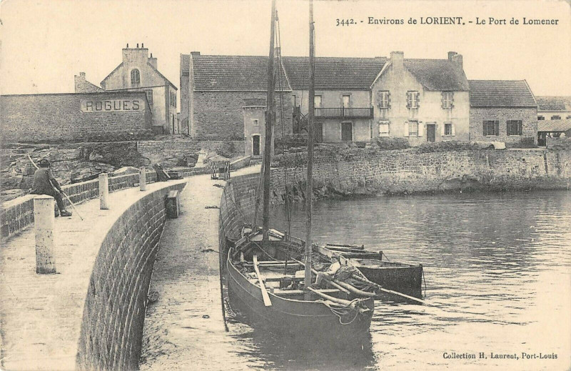 Carte postale ancienne Environs De Lorient Le Port De Lomener à Lorient