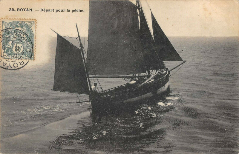 Carte postale ancienne Royan Depart Pour La Peche à Royan