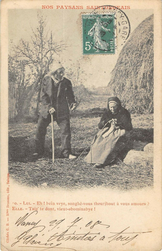 Carte postale ancienne Nos Paysans Saintongeais