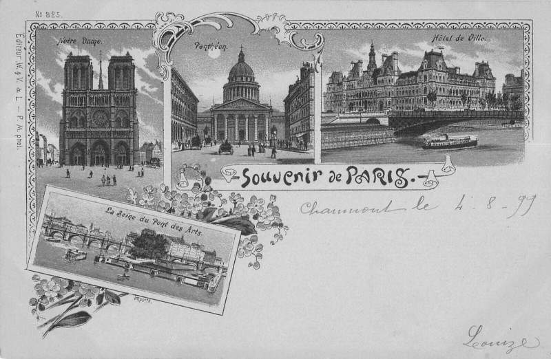Carte postale ancienne Paris Cpa Precurseur Souvenir De Paris Dans Le Gout Gruss Aus à Paris