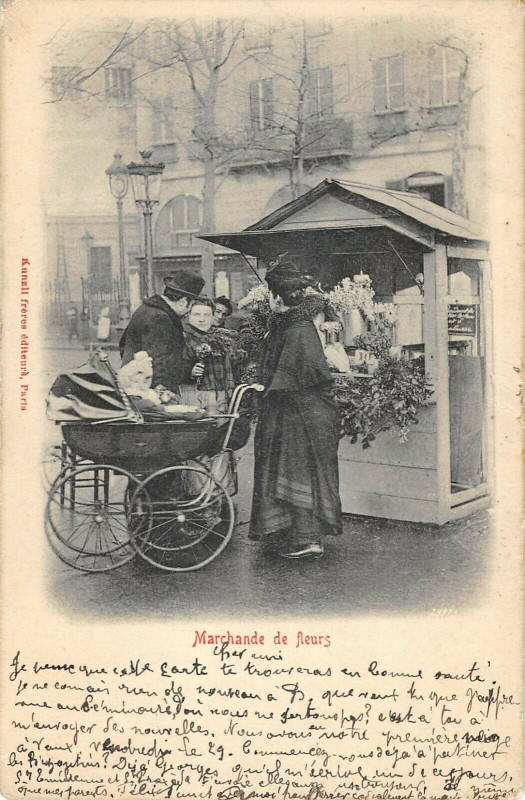 Carte postale ancienne Paris Petits Metiers la marchande de fleurs à Paris