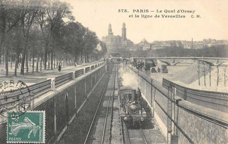 Carte postale ancienne Paris Le Quai D'Orsay Et La Ligne De Versailles à Paris