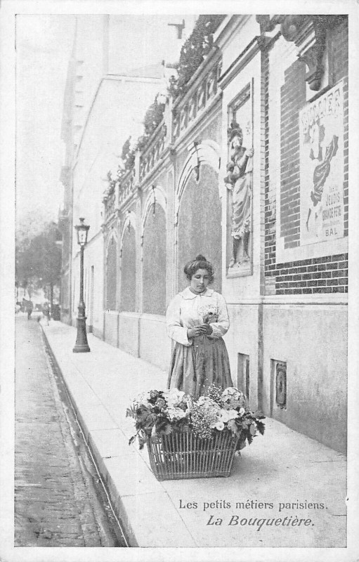 Carte postale ancienne Paris Les Petits Metiers Parisiens La Bouquetiere à Paris