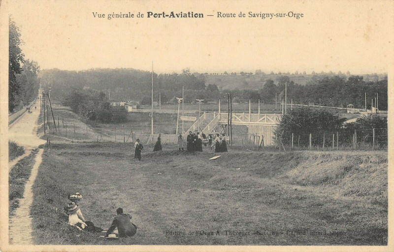 Carte postale ancienne Vue Generale De Port Aviation Route De Savigny Sur Orge à Igny