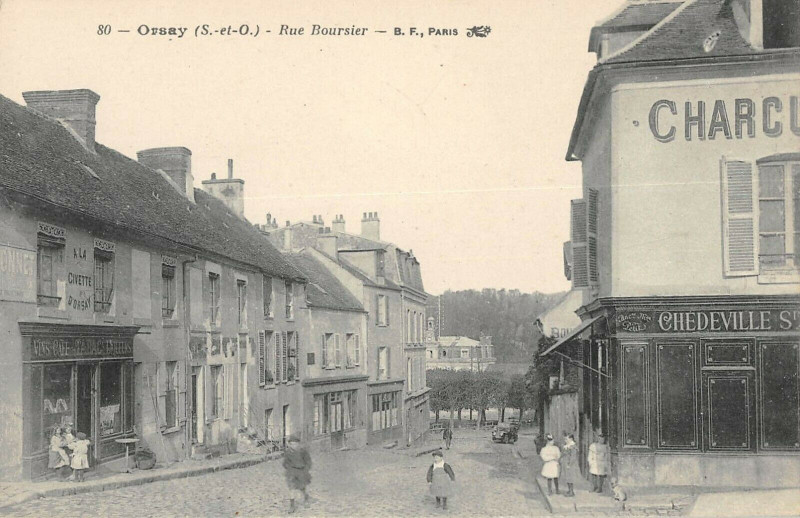 Carte postale ancienne Rue Boursier à Orsay