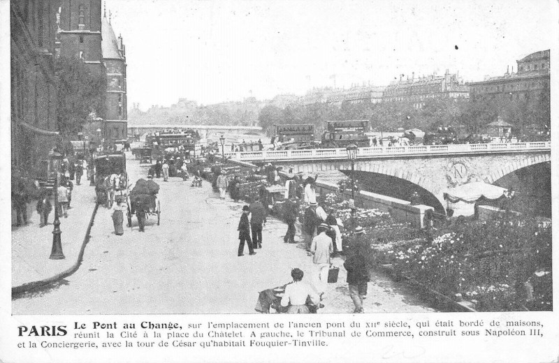 Carte postale ancienne Paris 5e Le Pont Au Change à Paris 5e