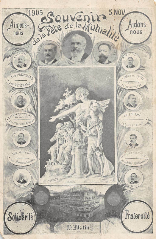Carte postale ancienne Paris 5e Souvenir De La Fete De La Mutualite à Paris 5e