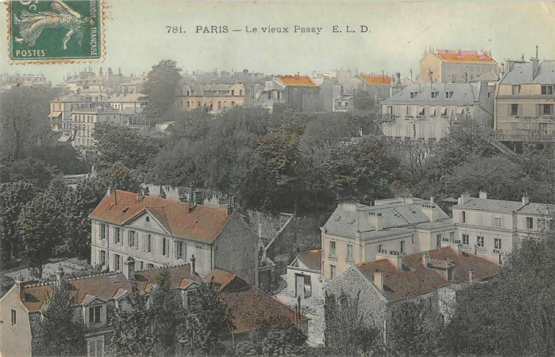 Carte postale ancienne Le vieux Passy à Paris 16e