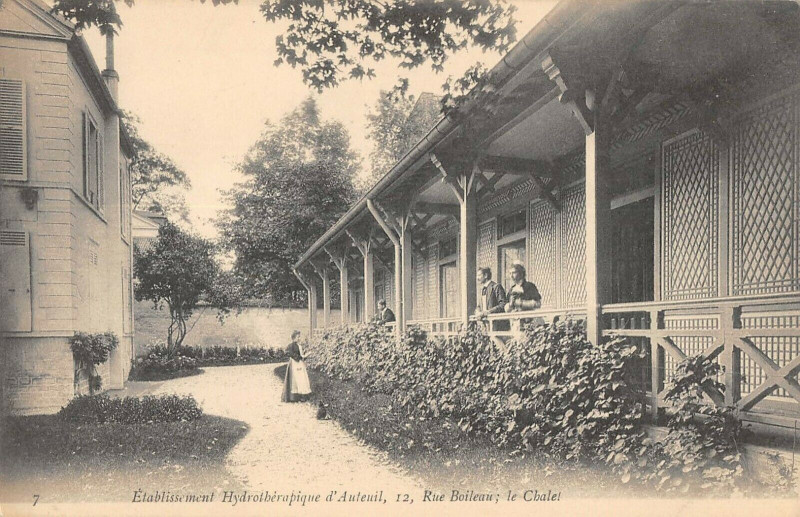 Carte postale ancienne Etablissement Hydrothérapique d'Auteuil - Rue Boileau - le Chalet à Paris 16e