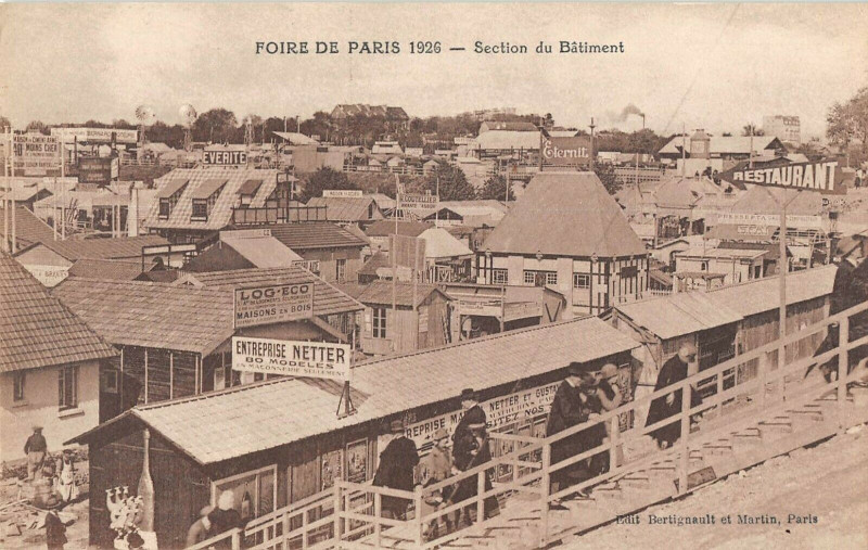 Carte postale ancienne Foire de Paris 1926 - Section du Bâtiment à Paris 15e