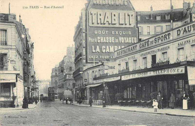 Carte postale ancienne Rue d'Auteuil à Paris 16e