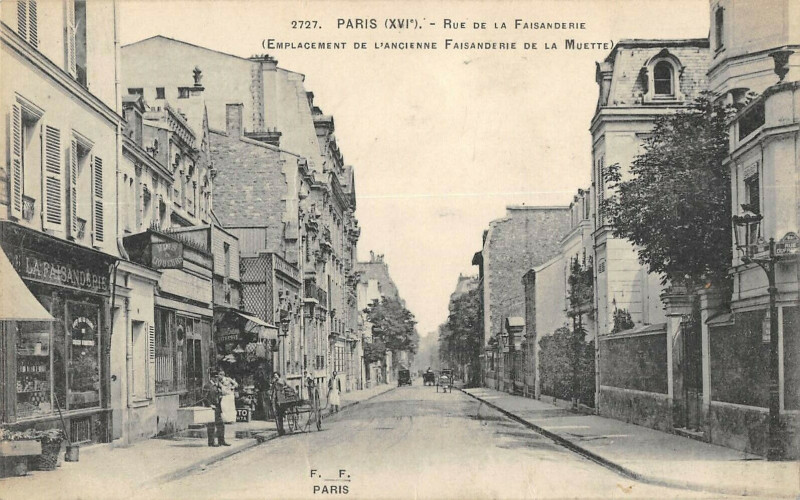 Carte postale ancienne Rue de la Faisanderie à Paris 16e