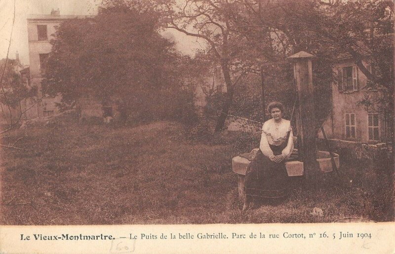 Carte postale ancienne Vieux-Montmartre - Le Puits de la belle Gabrielle - Parc de la rue Cortot à Paris 18e