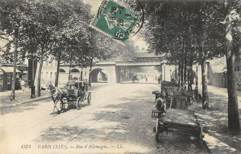 Carte postale ancienne Rue Jean Jaurès à Paris 19e
