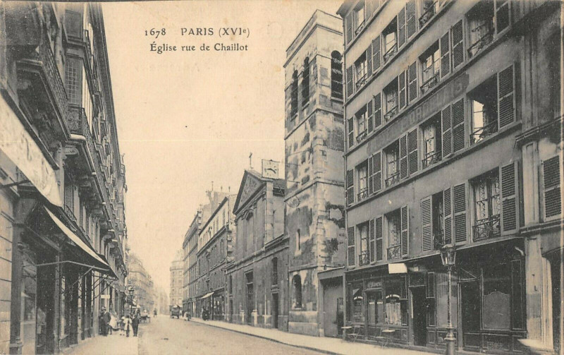 Carte postale ancienne Eglise rue de Chaillot à Paris 16e