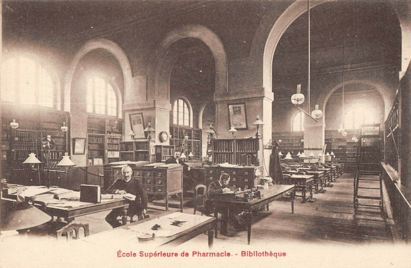 Carte postale ancienne Paris XIVe Ecole Superieure De Pharmacie Bibliotheque à Paris 14e