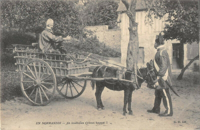 Carte postale ancienne En Normandie Attelage