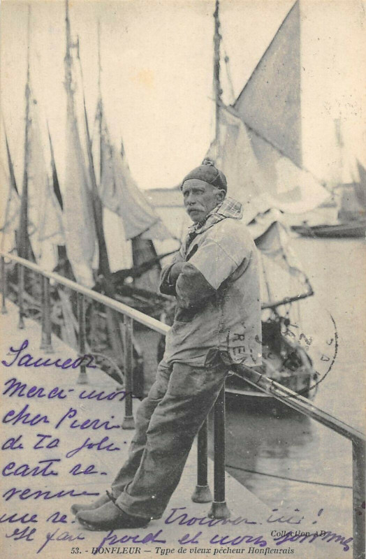 Carte postale ancienne Honfleur Type De Vieux Pecheur Honfleurais à Honfleur