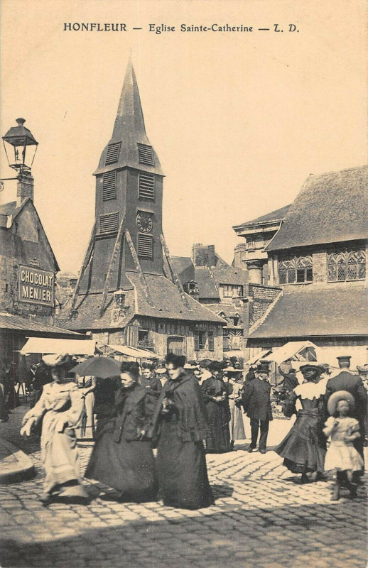Carte postale ancienne Honfleur Eglise Ste Catherine à Honfleur