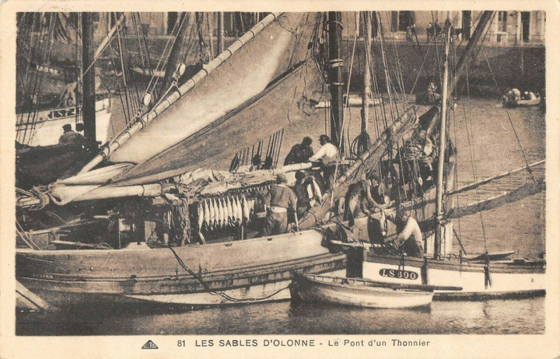 Carte postale ancienne Les Sables D'Olonne Le Pont D'Un Thonnier aux Sables-d'Olonne
