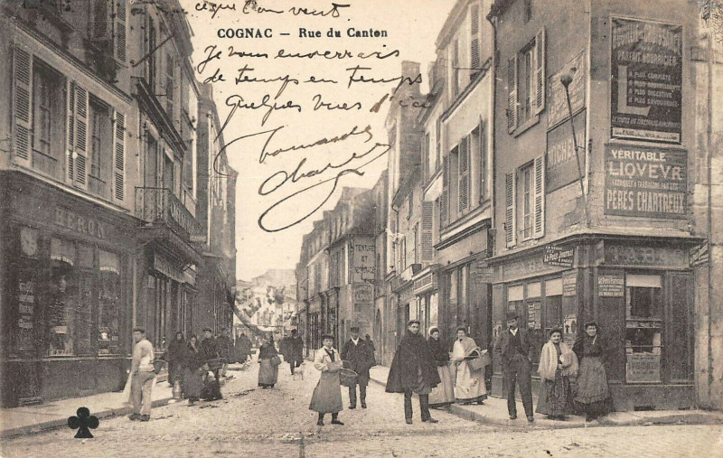 Carte postale ancienne Cognac Rue Du Canton à Cognac