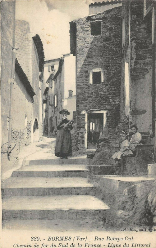 Carte postale ancienne Bormes Rue Rompe Cul