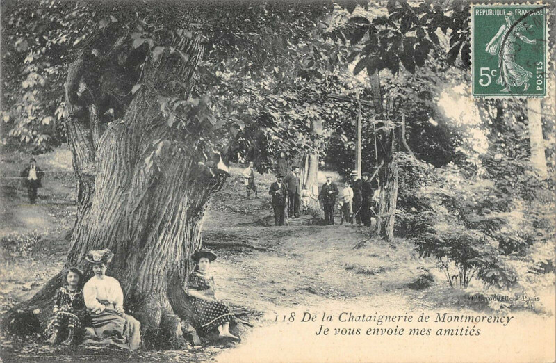 Carte postale ancienne De La Chataigneraie A Montmorency Je Vous Envoie Mes Amities à Montmorency