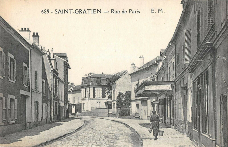 Carte postale ancienne Saint Gratien Rue De Paris à Saint-Gratien