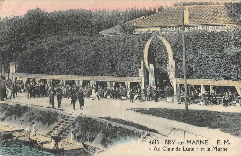 Carte postale ancienne Bry Sur Marne Au Clair De La Lune Et La Marne à Bry-sur-Marne