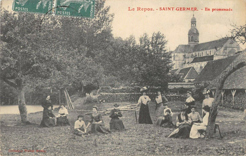 Carte postale ancienne Le Repos Saint Germer En Promenade