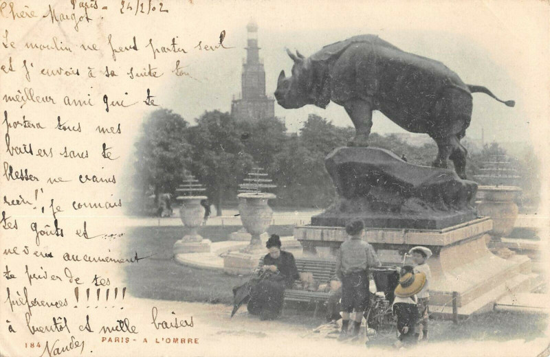 Carte postale ancienne A l'ombre à Paris 16e
