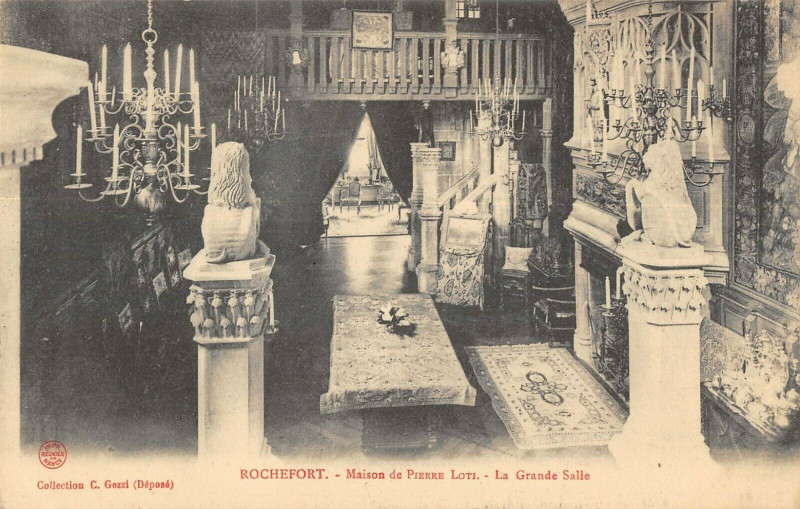 Carte postale ancienne Rochefort Sur Mer Maison De Pierre Loti La Grande Salle à Rochefort