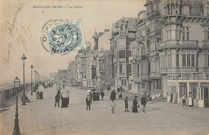 Carte postale ancienne Malo Les Bains La Digue
