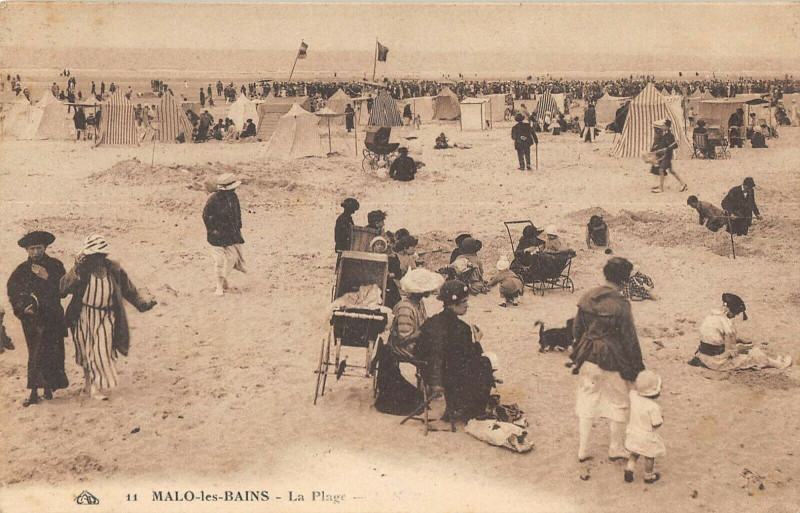 Carte postale ancienne Malo Les Bains La Plage