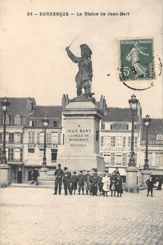Carte postale ancienne Dunkerque La Statue De Jean Bart à Dunkerque