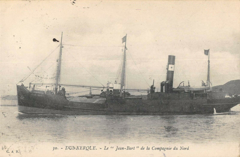 Carte postale ancienne Dunkerque Le Jean Bart De La Compagnie Du Nord à Dunkerque