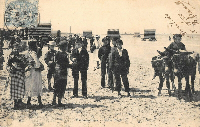 Carte postale ancienne Malo Les Bains Belle Plage