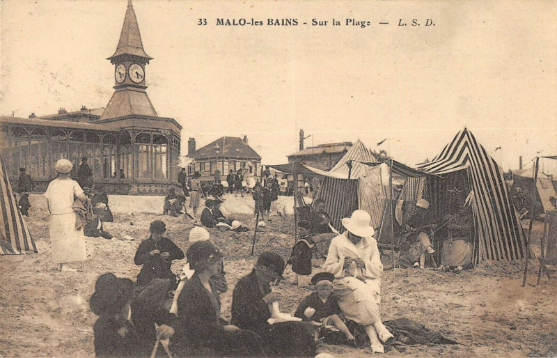 Carte postale ancienne Malo Les Bains Sur La Plage