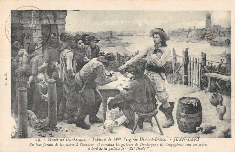 Carte postale ancienne Musee De Dunquerque Tableau Demont Breton Jean Bart
