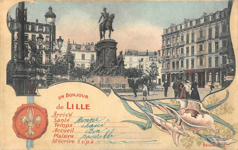 Carte postale ancienne Un Bonjour De Lille à Lille