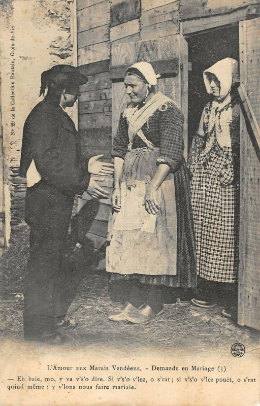 Carte postale ancienne L'Amour Aux Marais Vendeens Demande En Mariage
