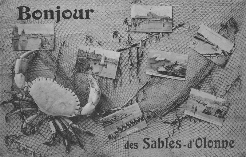 Carte postale ancienne Bonjour Des Sables D'Olonne