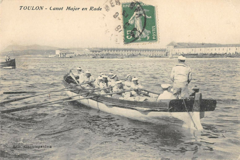 Carte postale ancienne Toulon Canot Major En Rade à Toulon