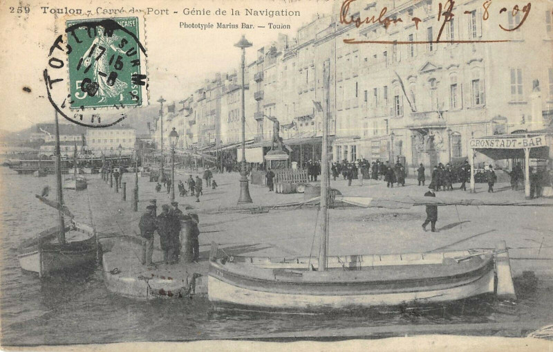 Carte postale ancienne Toulon Carre Du Port Genie De La Navigation à Toulon