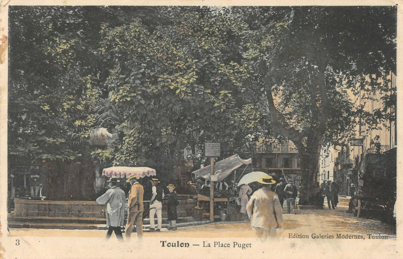 Carte postale ancienne Toulon Place Puget à Toulon