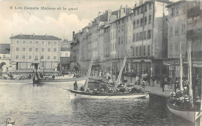 Carte postale ancienne Toulon Les Canots Majors Et Le Quai à Toulon