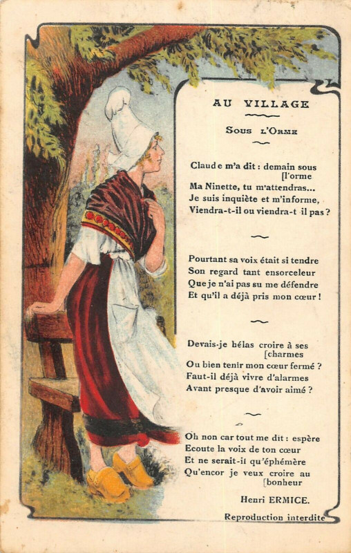 Carte postale ancienne Au Village Sous L'Orne
