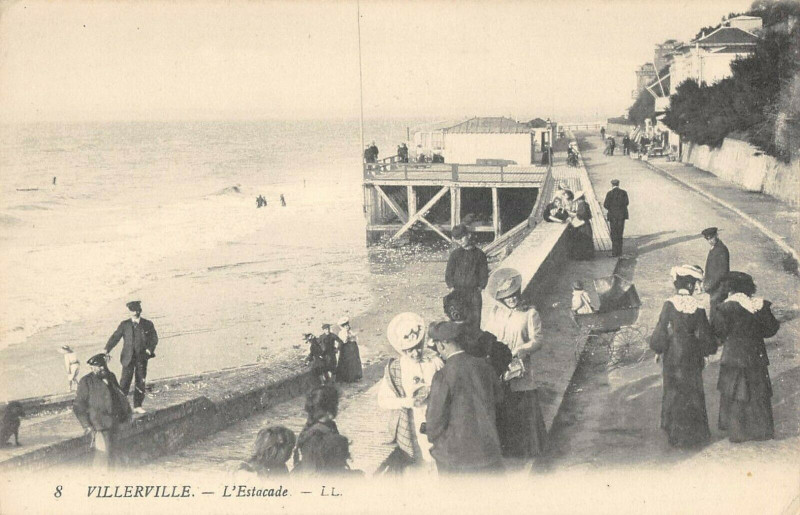 Carte postale ancienne Villerville L'Estacade à Villerville